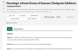 Mars 2021 - Revue: Neurologic Adverse Events of Immune Checkpoint Inhibitors: A Systematic Review...