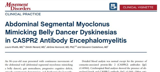 Novembre 2021 - Article: Abdominal Segmental Myoclonus...